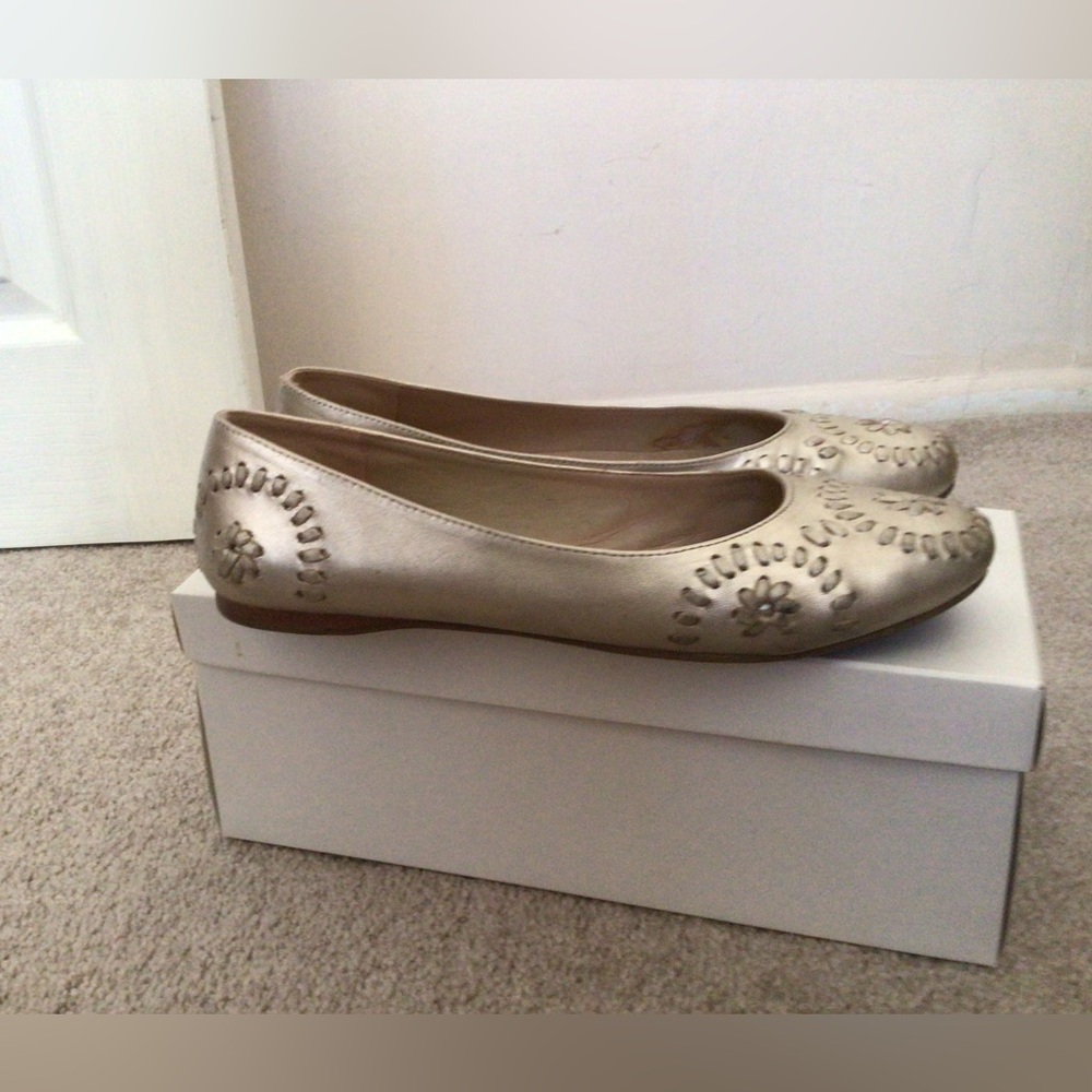JACK ROGERS SLIM BALLET- PLATINUM- SIZE 8.5 - Picture 3 of 7